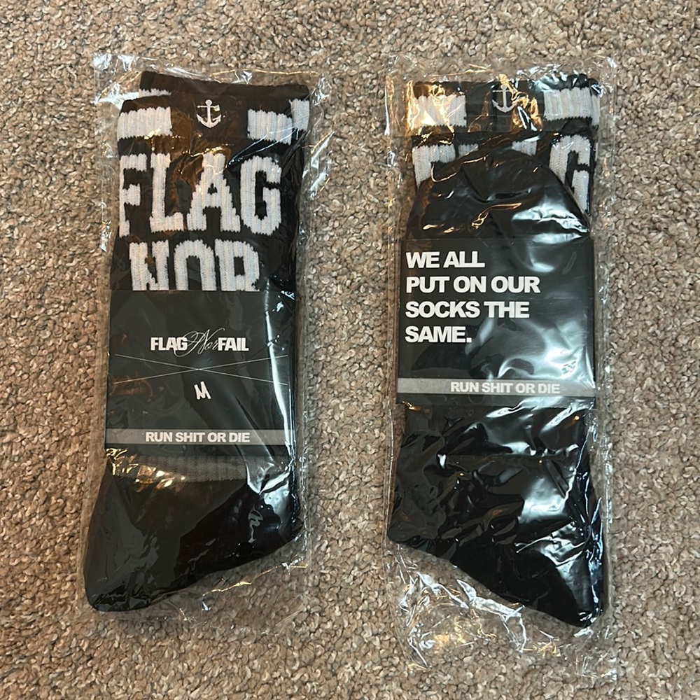 COPY - COPY - COPY - Brand New! Flag Nor Fail Crew Socks!